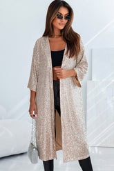 Sequin Open Front Duster Cardigan | Dress In Beauty